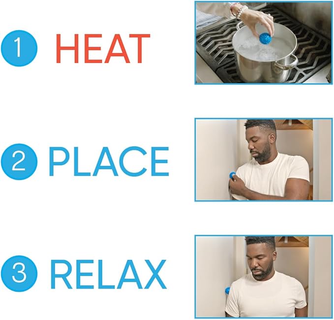 Dr. Cohen’s Heatable Deep Tissue Massage Ball Mini - acuBall Trigger Point Massage Therapy for Myofascial Release - Spiky Foot Massager Ball - Back Massager Ball for Targeted Pain Relief (Pack of 2)