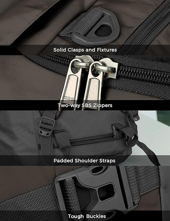 Ubon Large Duffel Bag Weekender Bags with Shoe Compartments 4-Way Sports Gym Backpack with Padded Straps Camping Traveling Duffle Bag