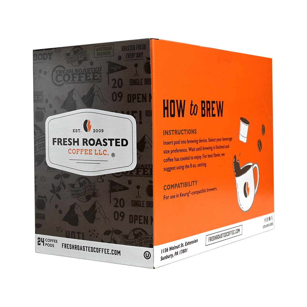 Fresh Roasted Coffee, Organic Guatemala | Single Origin, USDA Organic, Mold & Myco 3rd Party Tested, Kosher | 72 Pods for K Cup Brewers