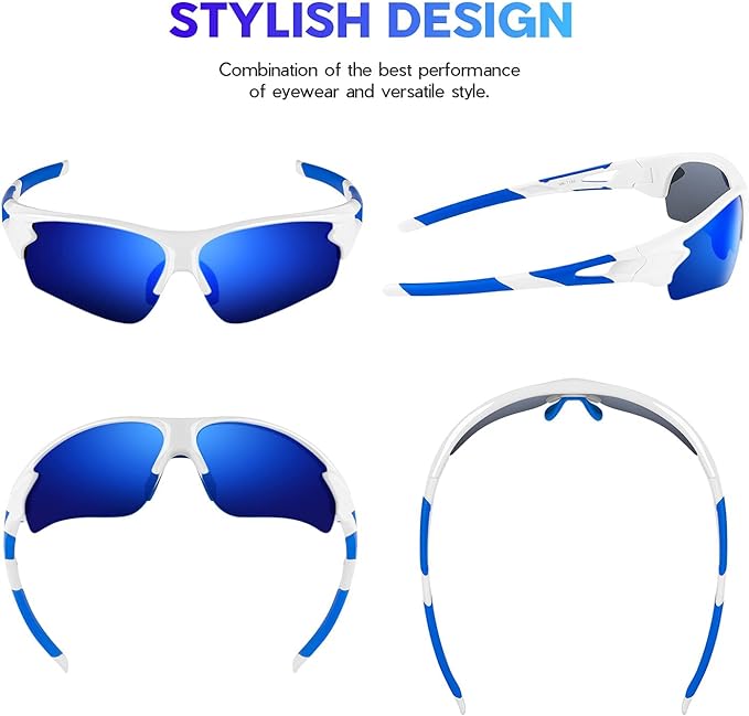 BEACOOL Polarized Sports Sunglasses for Men Women Youth Baseball Fishing Cycling Running Golf Motorcycle Tac Glasses UV400