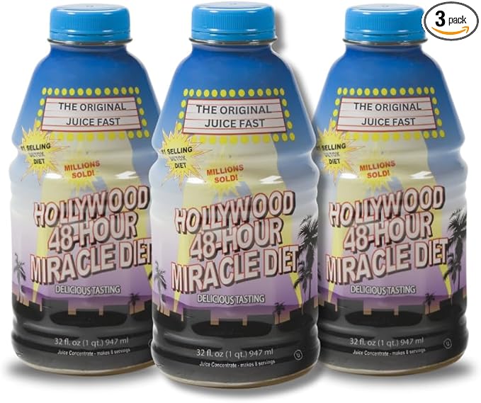 48-Hour Miracle Fruit Juice Cleanse Diet 3-Pack, Detox Cleanse for Weight Loss & Rejuvenation, Food Replacement, Fast Acting Diet, Weight Loss Drink, 32 Fl. Oz.