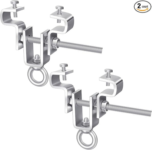 2 Pcs Heavy Bag Mount Steel Beam Clamp I Beam Hanger Punching Bag Hanger for Heavy Punching Bag Bracket, Beam Hanger with Hook, Ceiling Mount for Boxing Bag
