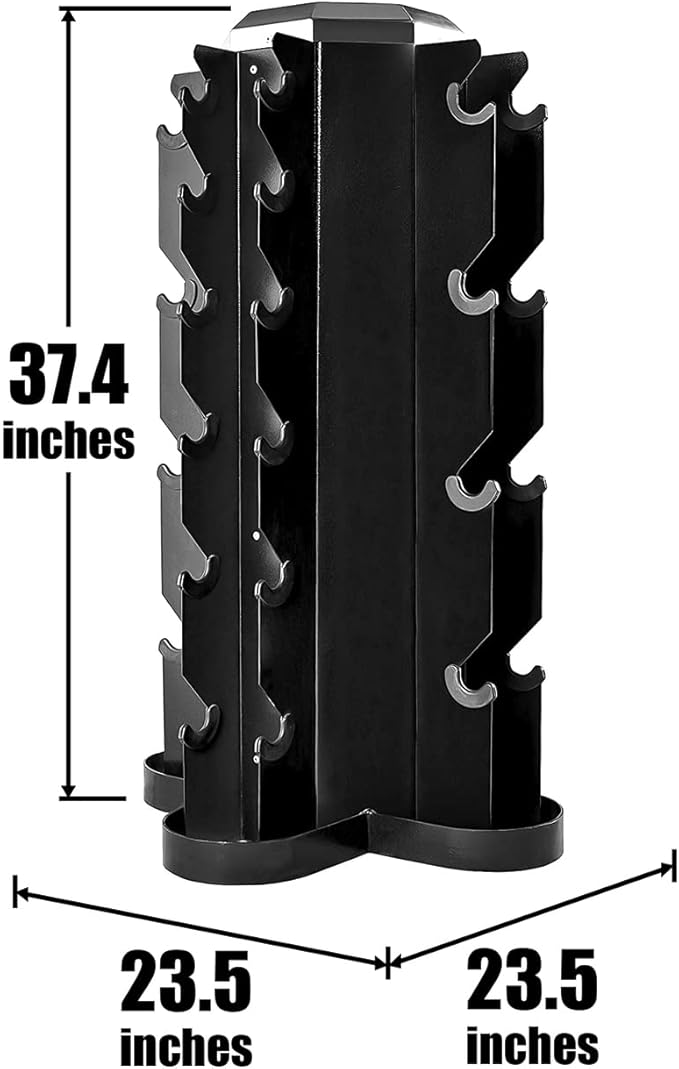 WF Athletic Supply Rubber Coated Hex Dumbbell Set, Multiple Choices Available - Dumbbells with Rack Stand and Mat, or Dumbbells Only (200/550/1200/2100/3000 LB)