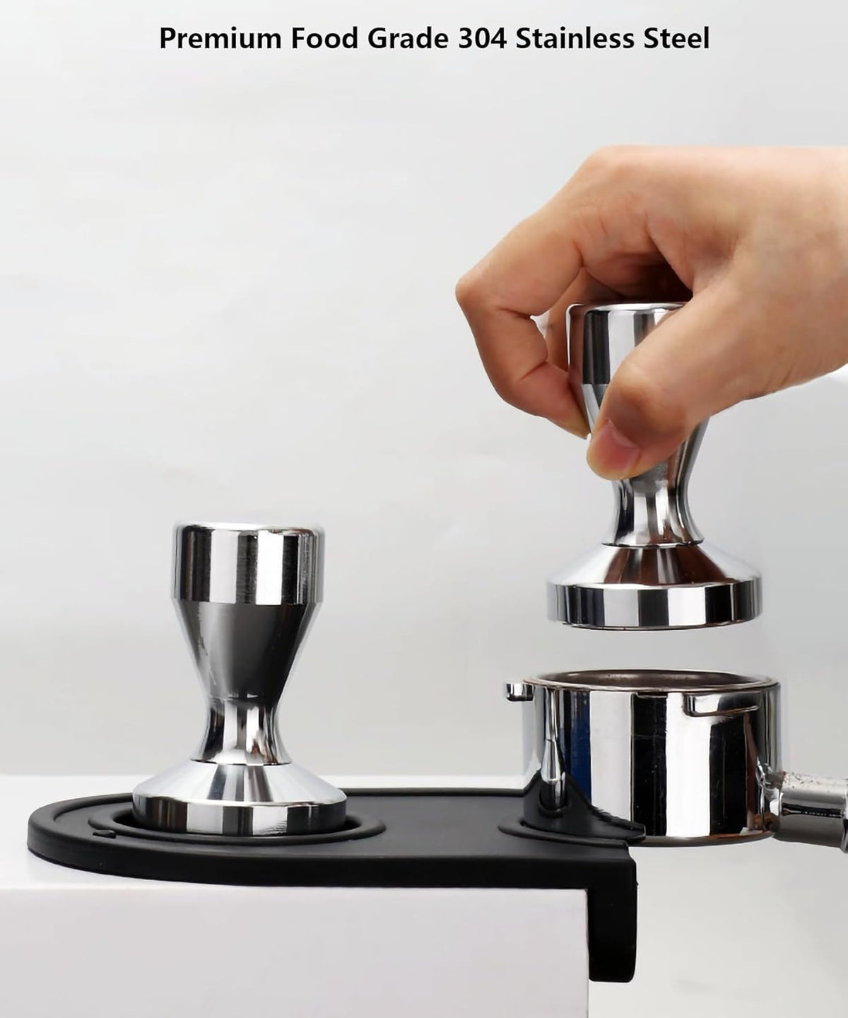 Coffee Tamper Press Stainless Steel Chromed
