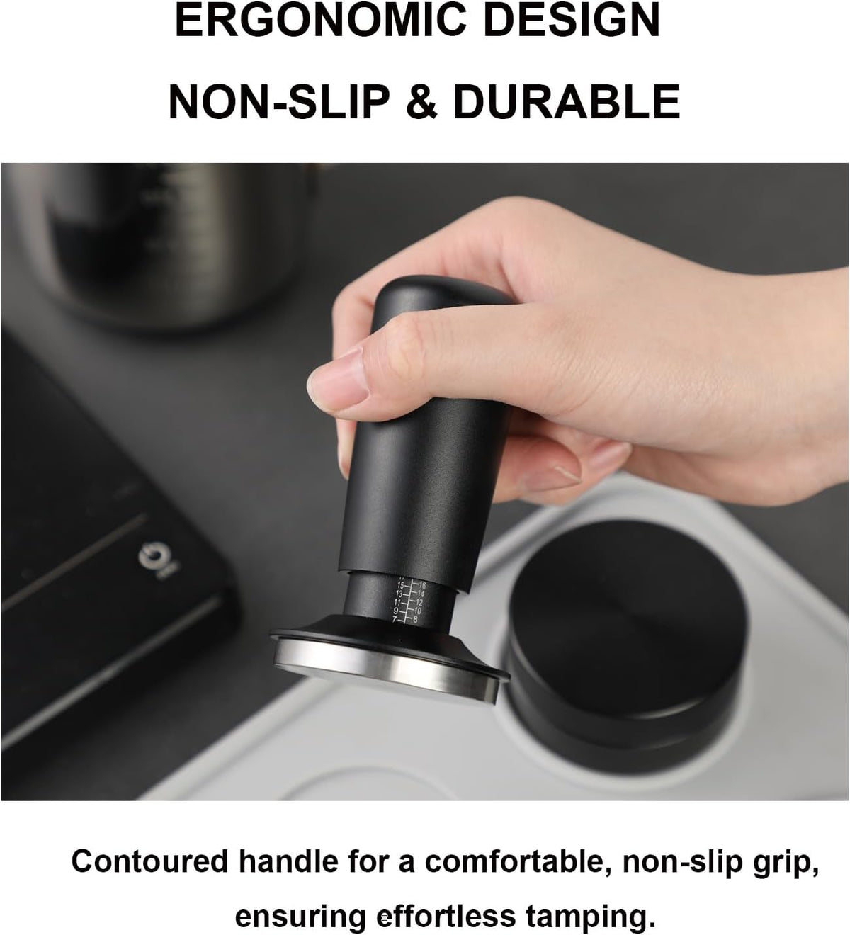 TFSWUFI 53mm Espresso Tamper,Spring Loaded Tamper with Stainless Steel Ripple Base,Compatible with 53mm Portafilter,Coffee Tamper for Coffees Enthusiast and Home Barista