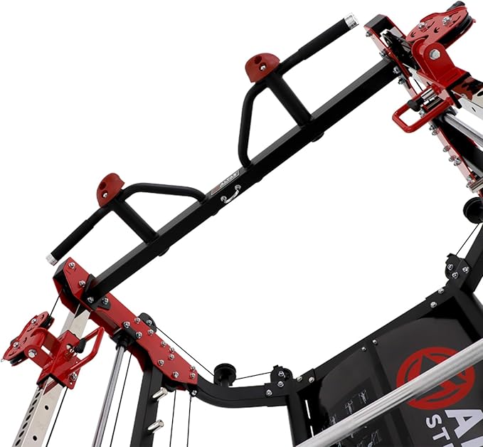 Altas Strength Smith Machine 3058G Home Gym 1000 lbs Weight Capacity 2000 lbs Cables Strength Training Power Cages Squats Presses Pulling Lunges Deadlifts Easy Assembly Included Accessories