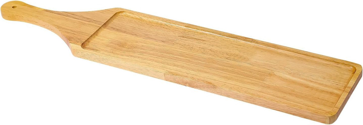 Premium Rubberwood Charcuterie Board with Handle – Durable Wooden Serving Platter for Cheese, Meat, and Appetizers – Perfect for Entertaining, Parties, and Gifts