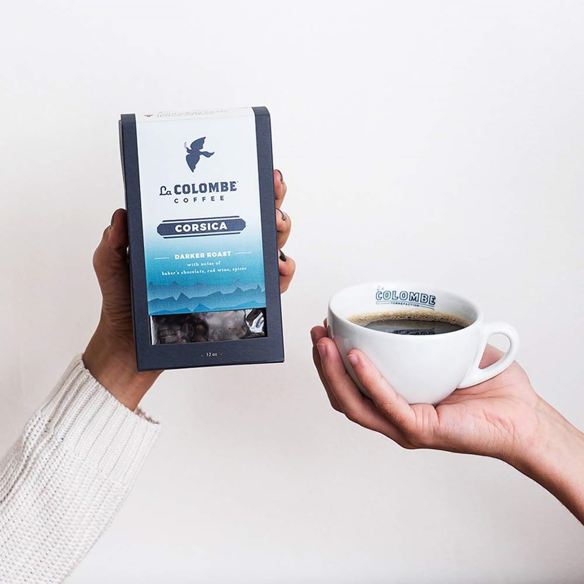 La Colombe Corsica Dark Roast Whole Bean Coffee - 12 Ounce, 4 Pack - Notes of Baker's Chocolate, Red Wine & Spices - Full-Bodied, Chocolatey, Roasty Coffee Beans