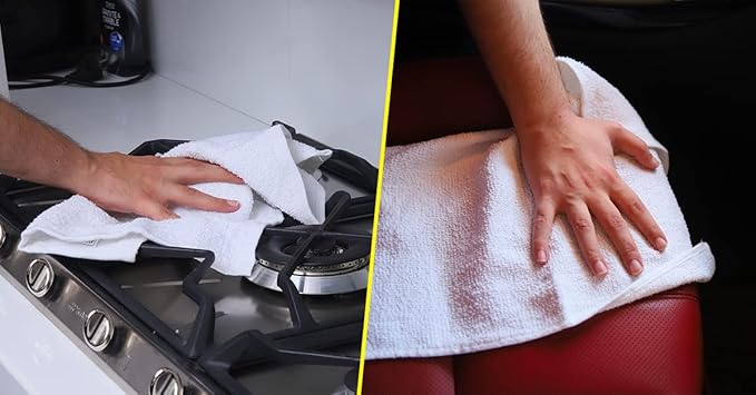 Avalon Towels Terry Bar Mop Towels (Value Pack of 36) Size 14"x17" – Absorbent and Durable, Multipurpose Cleaning Rags, Cotton Cleaning Cloths, Terry Cloth Rags, Reusable Shop Rag (White)