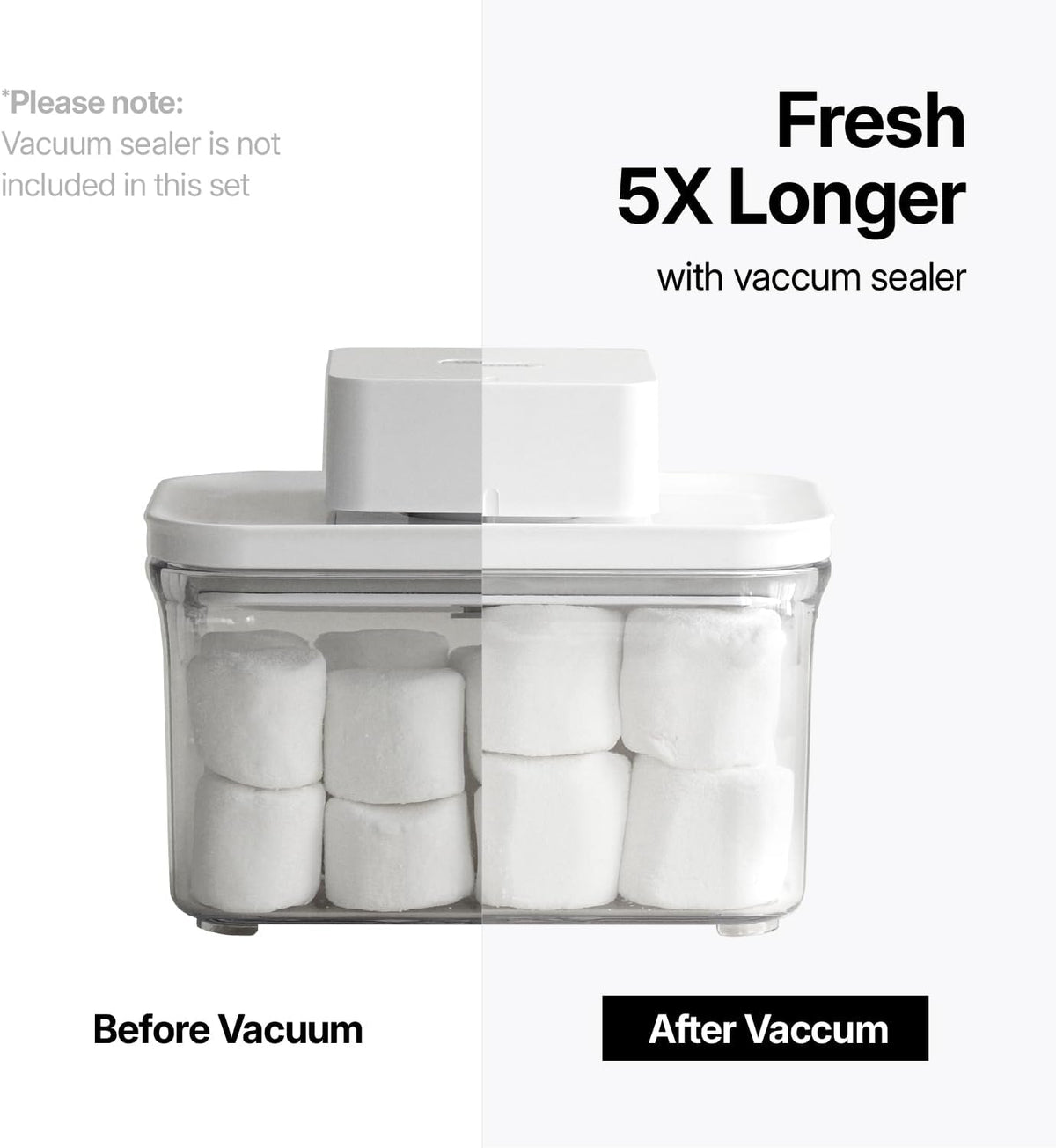 VAKUEN Premium Airtight Food Storage Containers, Mini Rectangular 2pc/set(0.53qt), Smart One-Click Seal Lid, No Hinges, 100% Leak Proof, BPA-FREE, Dishwasher, Freezer & Microwave Safe