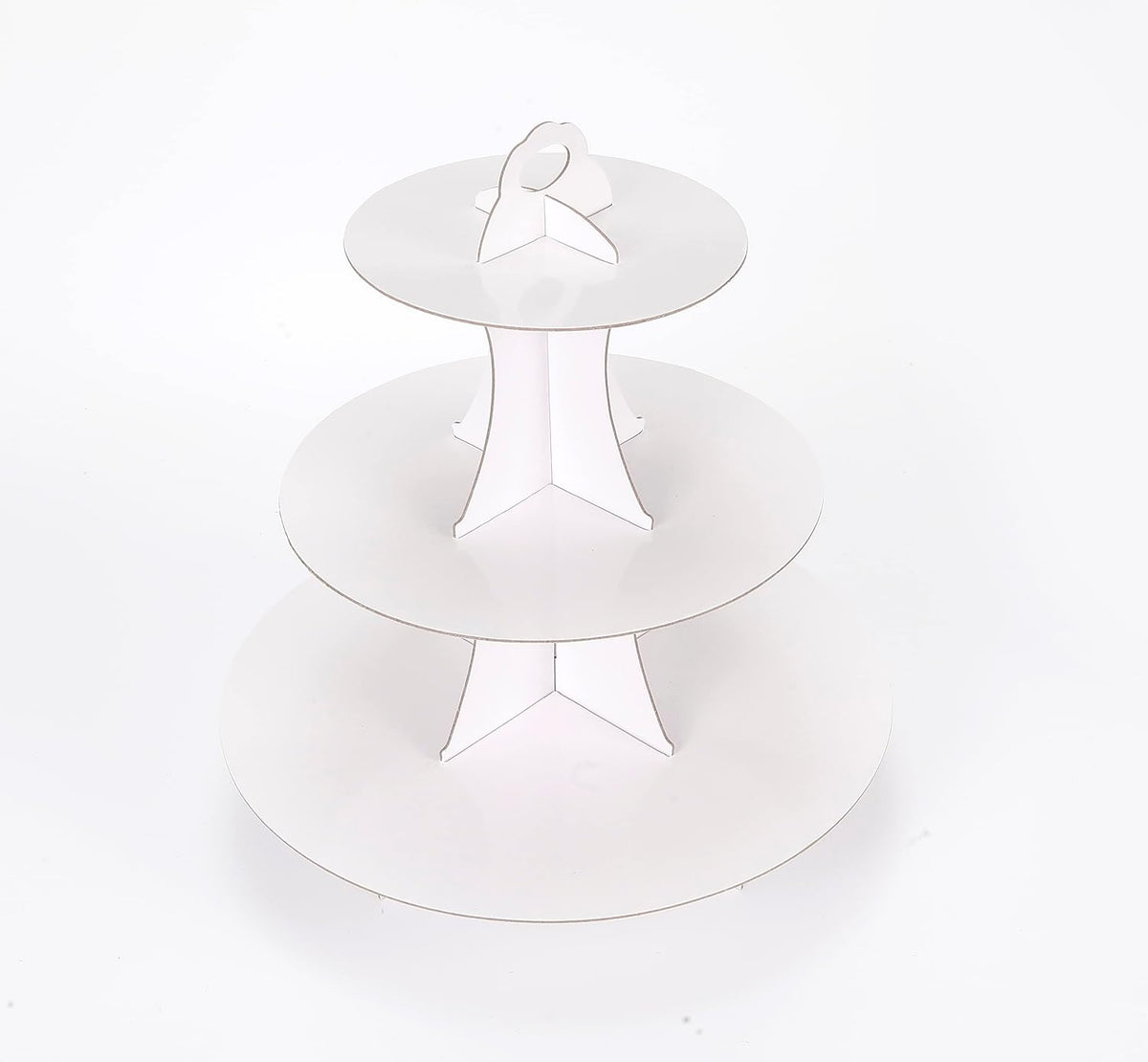 2Pcs 3-Tier Cupcake Stand, Cake Stand holder, Tiered DIY Cupcake Stand Tower for Dessert Table Displays, Birthday Theme Party Favors Decoration, Floral Tea Party, 12" W x 12.8" H, White