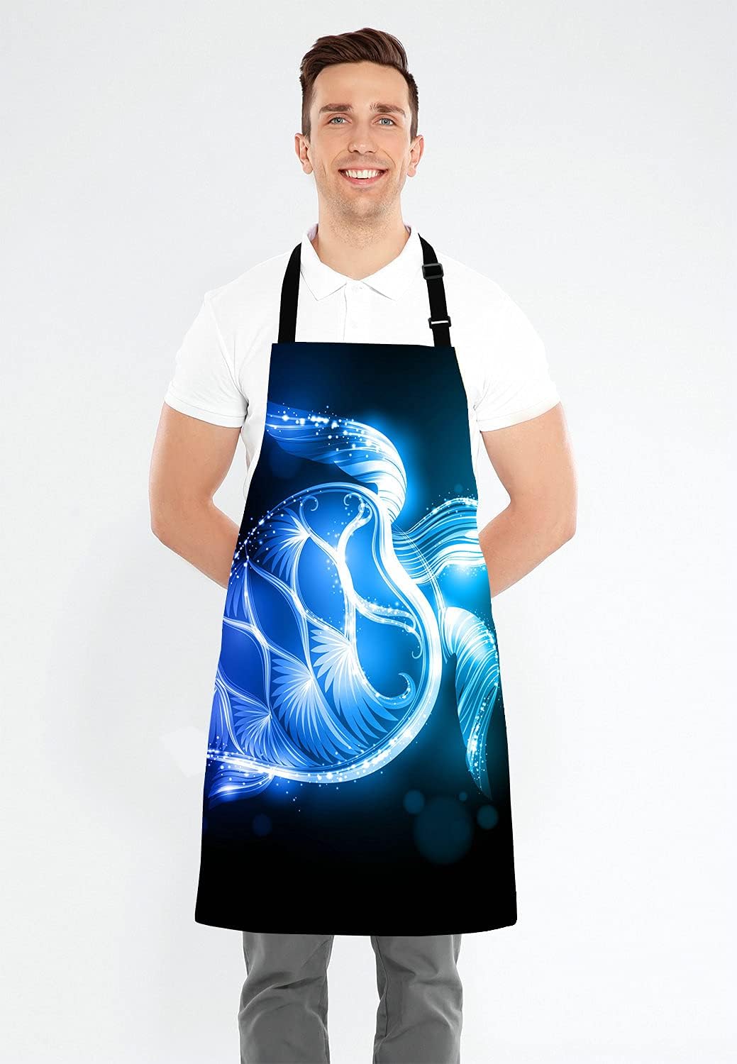 Ocean Turtle Apron for Women and Men, Galaxy Turtle Adjustable Kitchen Chef Apron for Cooking Baking - Cute Birthday, Anniversary, Mother's Day Apron Gifts for Mom Wife Girlfriend Aunt Grandma