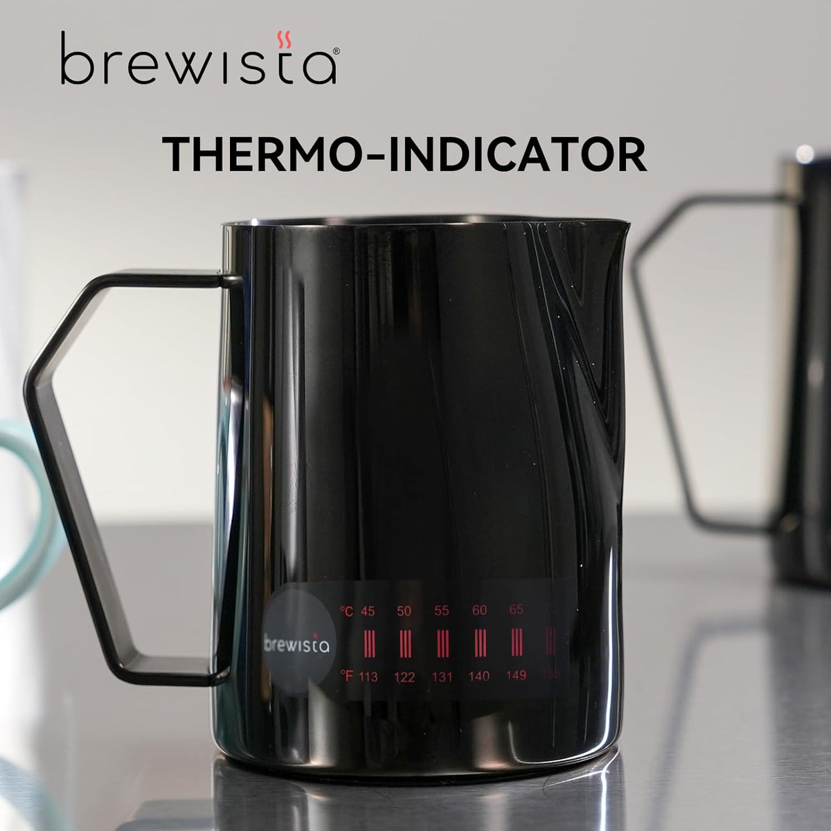 Brewista Precision Milk Frothing Pitcher, Steaming Jug, Coffee, Espresso Machine Accessories for Barista, Latte Art, Cappuccino, Stainless Steel Cup, 16 oz/480 ml, Matte Black
