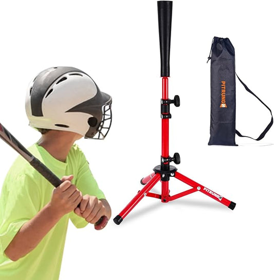 Baseball Softball Tee for Kids Toddles 3-10 Years Batting Hitting Tee T Ball Set Stand for Baseball Trainer Easy Adjustable Height 20.5''-29.5''Portable w/Carry Bag for Indoor Outdoor