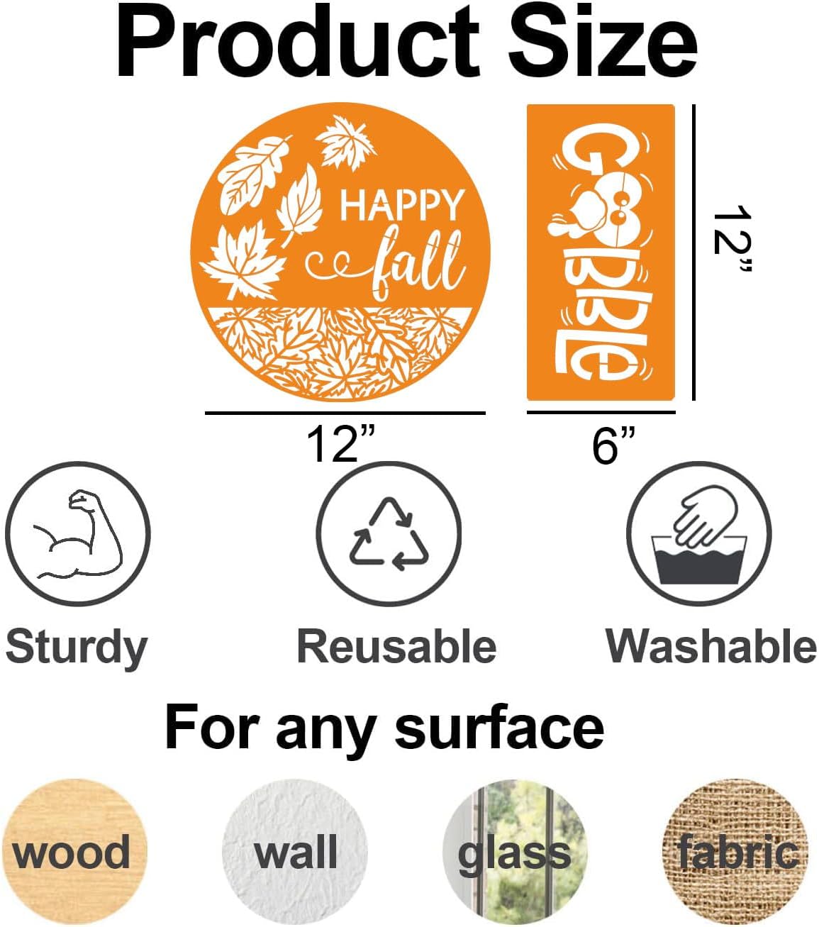 SUNVERSE Fall Stencils for Painting 12” Round Fall Stencil Hello Pumpkin Stencils Autumn Templates Thanksgiving Stencils for Wood Door Sign Porch Hanger Fall Wreath