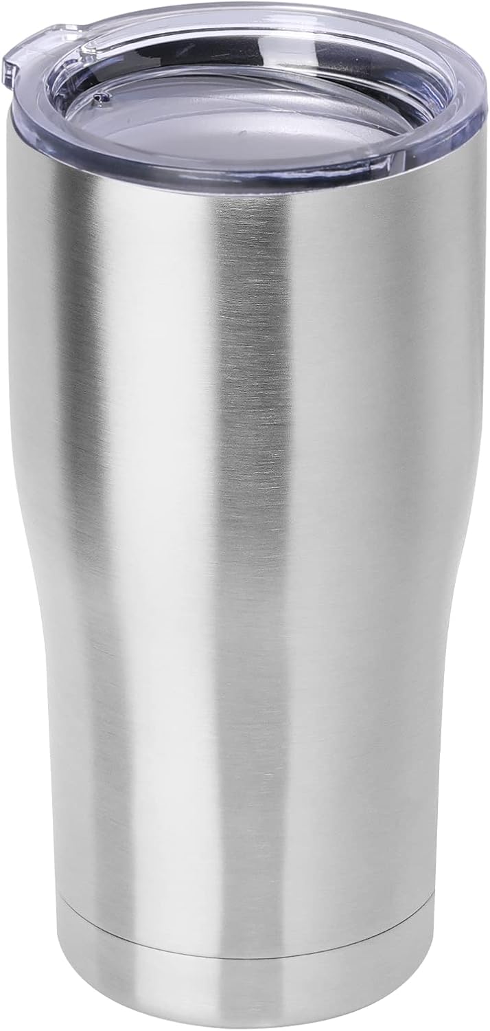 DOMICARE 20oz Tumbler with Lid Stainless Steel Tumblers Bulk, Double Wall Vacuum Insulated Coffee Travel Mug, Stainless Steel