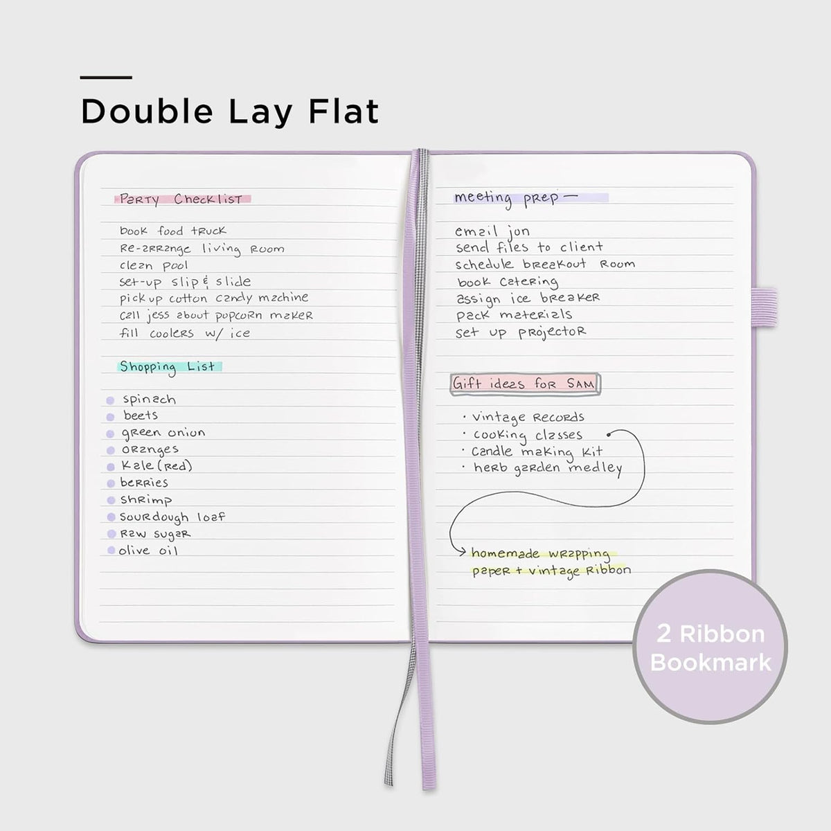 &And Per Se Lined Journal Notebook (5 Packs), 160 Pages, A5 5.7 x 8 inches College Ruled Thick Paper Notebook Journals for Writing, Hardcover Notebooks for Women Men Office School (Lavender)