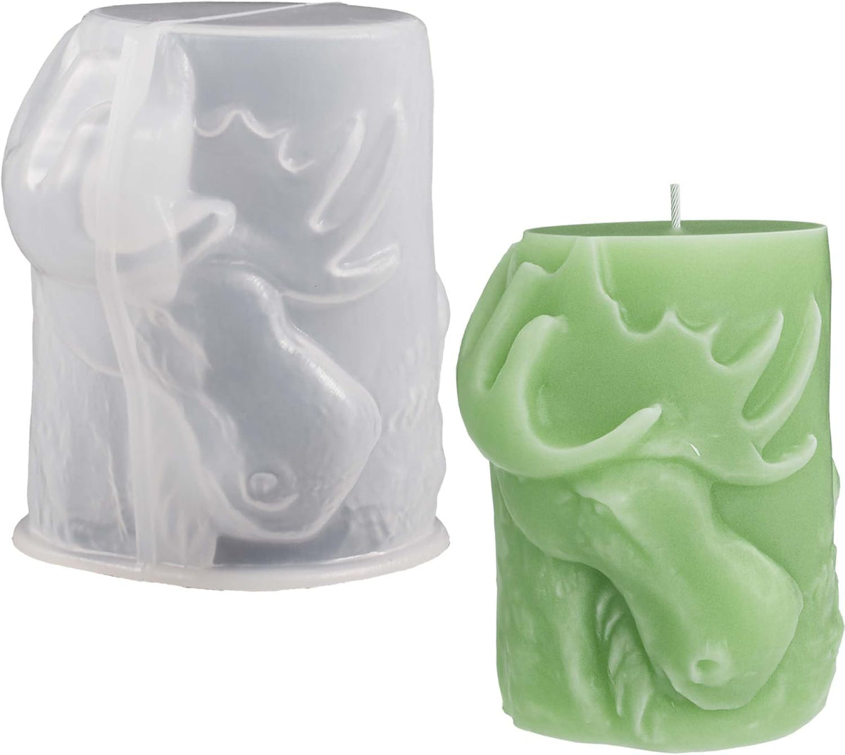 Deer Cylinder Animal Resin Casting Silicone Mold for Home Decor & Candle Making Wave Spiral Mold