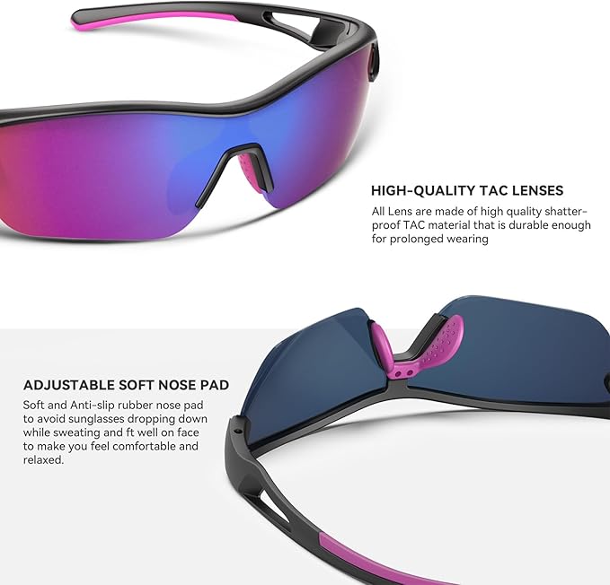 BEACOOL Polarized Sports Sunglasses for Men Women Youth Baseball Cycling Running Fishing Golf Motorcycle TAC Glasses UV400