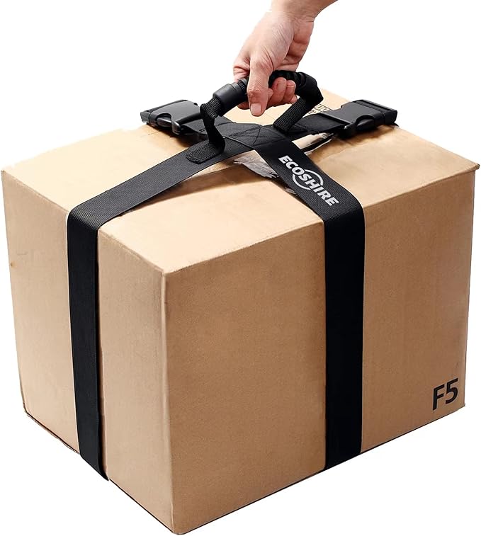 Box Carrying Strap with Handle, Handheld Belt for Safely Moving and Lifting Heavy Boxes, Adjustable Belt, Cross Style Carry Straps, Suitable for Groceries, Luggage(118.1 inch)