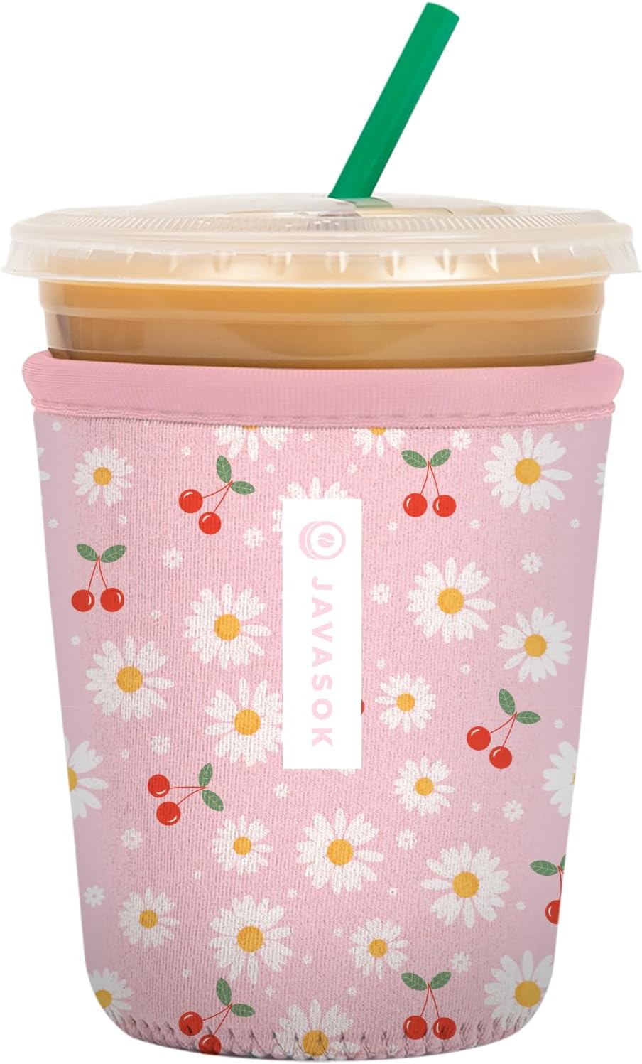Sok It JavaSok Iced Coffee & Cold Soda Insulated Neoprene Cup Sleeve (Cherry Bomb, Small: 16-20oz)