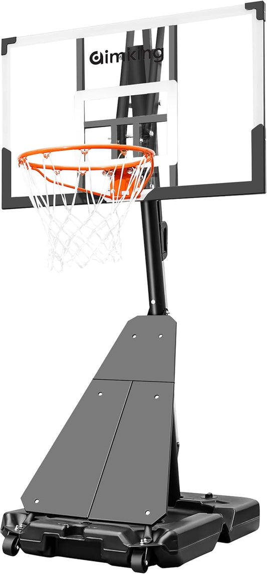 Aimking Basketball Hoop Outdoor 3.3-10FT 5s-Rapid-Adjustable, 40/44 inch Shatterproof Backboard & Enlarged Base, Portable Basketball Hoop & Goal for Kids/Adults/Families in Poolside/Backyard/Indoor