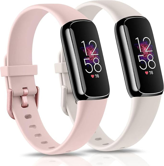 2 Pack Bands for Fitbit Luxe Bands Women Men, Soft Silicone Wristband Replacement Strap for Fitbit Luxe/Luxe Special Edition Fitness Tracker