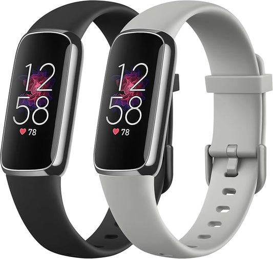 2-Pack Bands for Fitbit Luxe Bands for Women Men, Soft Silicone Wristband Replacement Strap for Fitbit Luxe Special Edition Fitness Tracker