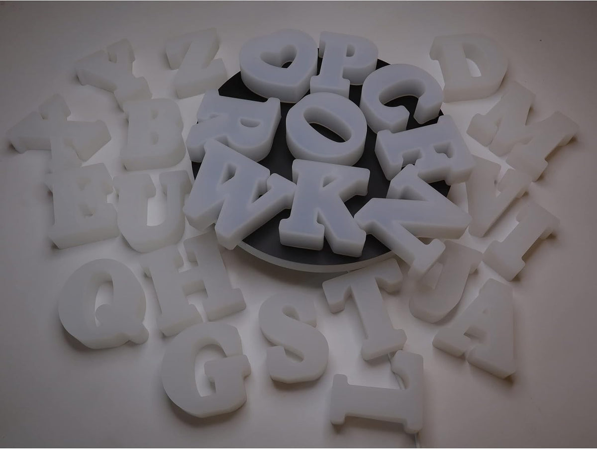 ESEDAGE 2.5 Inch 26 Pack English Alphabet Silicone Mold for Resin Casting - Capital Letter Mold