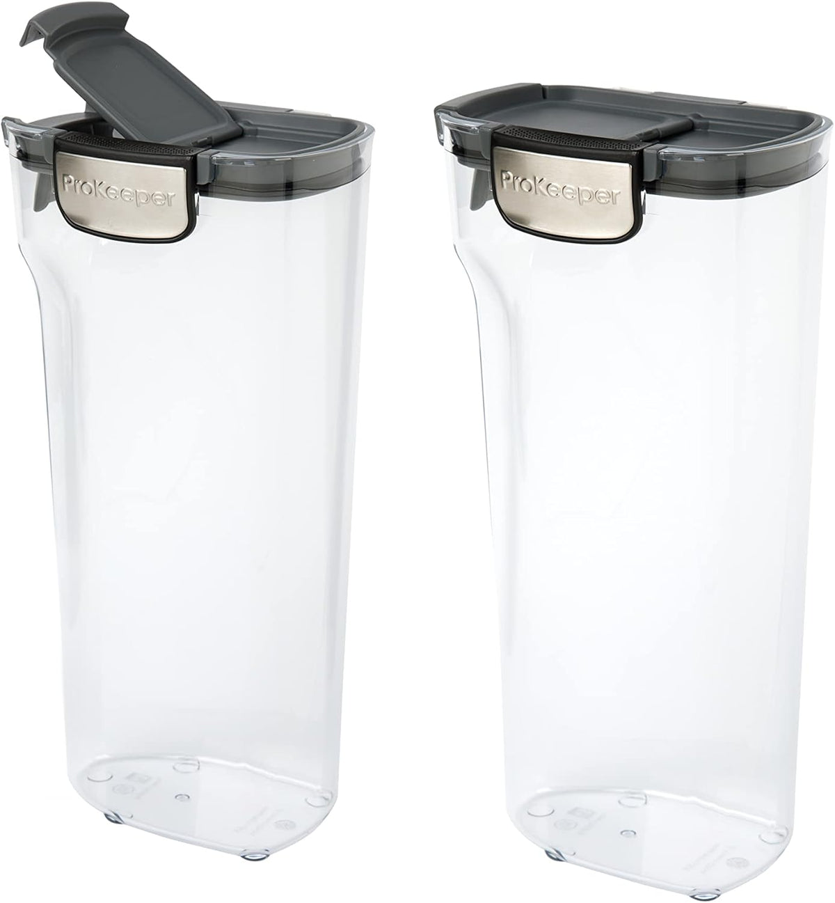 Progressive International ProKeeper+ Clear Plastic Airtight Food Baker's Kitchen Storage Organization Container Canister Set with Magnetic Accessories, 2- Piece Set (Pasta 2.4-Quart)