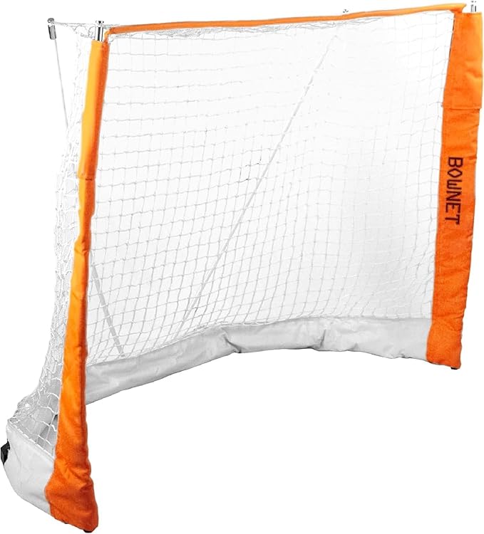 Bownet Portable Street Hockey Net with Padded Posts, Ground Frame, and Carrying Bag (4'6" x 3'6")
