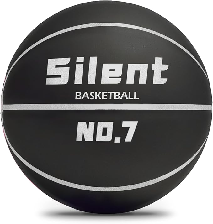 2025 Upgraded Silent Basketball Size 7 - Indoor Noiseless Airless Foam Basketball, Quiet Dribble Dream Training Ball with Soft Soundless Bounce-Pink