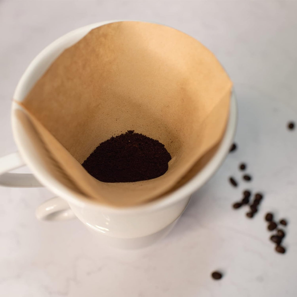Cilio C105179 Porcelain Coffee Filter/Holder Pour-Over, 6/Large, White
