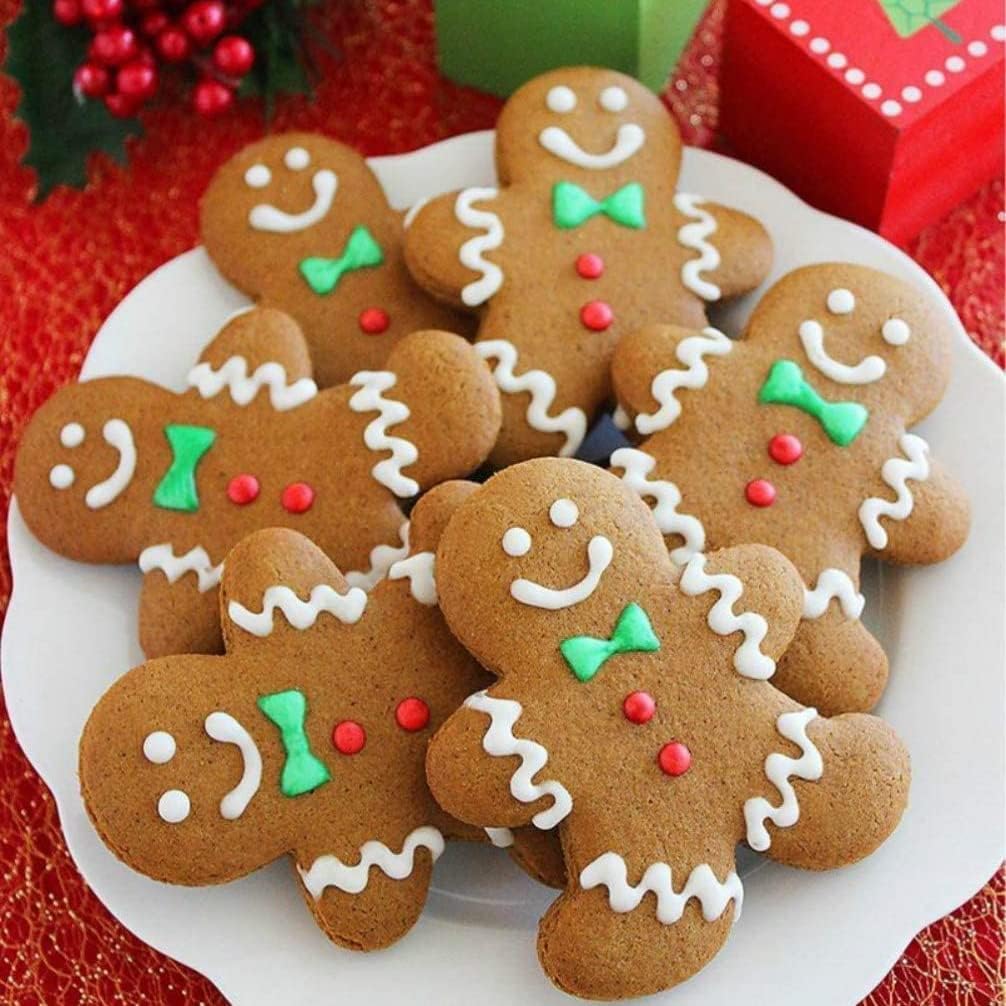 3-Piece Gingerbread Man Cookie Cutter Set, 5.12" x 4.34" x 3.42" - Stainless Steel Holiday Cookie Cutter Shapes for Baking Gifts