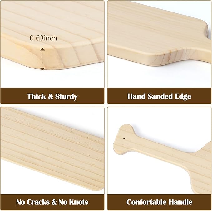 BATTIFE 22inch Greek Sorority Paddle - Unfinished Pine Wooden Frat Paddle, Fraternity Wood Paddles for Arts Crafts