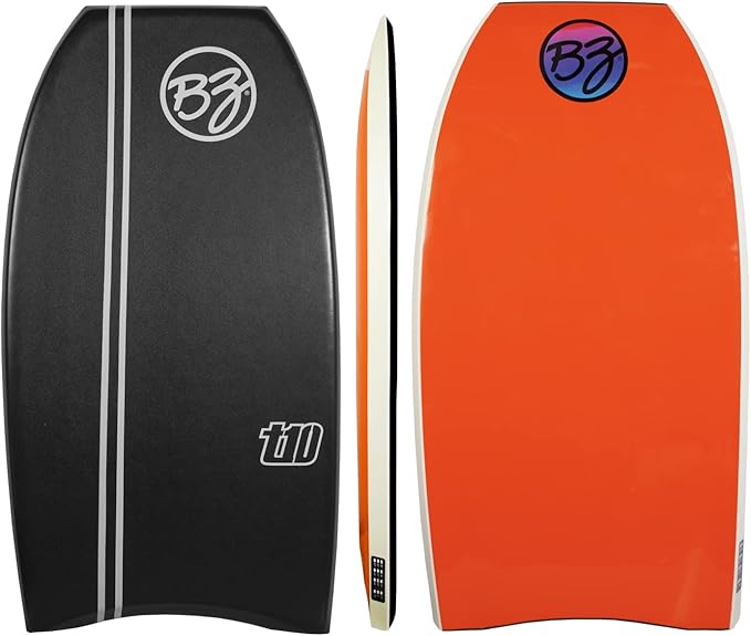 BZ BodyBoards - T-10 Progressive Series Bodyboard - HDPE Slick - Crescent Tail - PHUZION Core - 8lb Deck