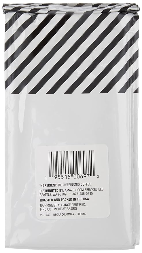 Amazon Fresh Decaf Colombia Ground Coffee, Medium Roast, 12 Ounce (Pack of 3)