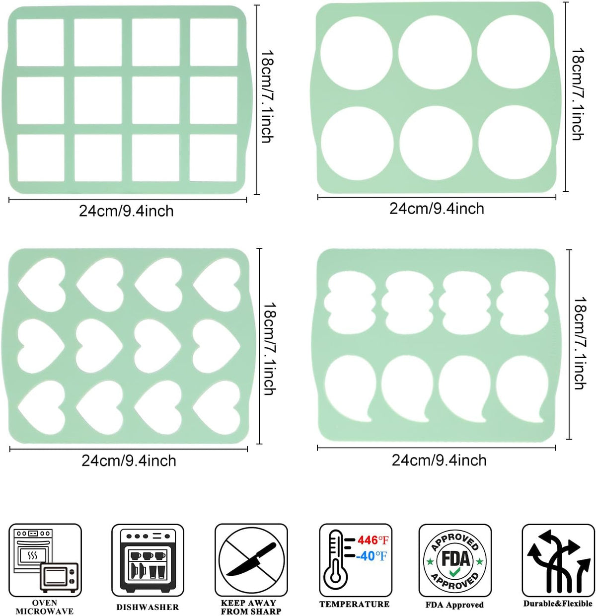 QELEG 4Pcs Cookie Molds Chocolate Chablon Cookies Stencil Mold Set for Cake Decoration QLG116/120HBGJ2393/2396