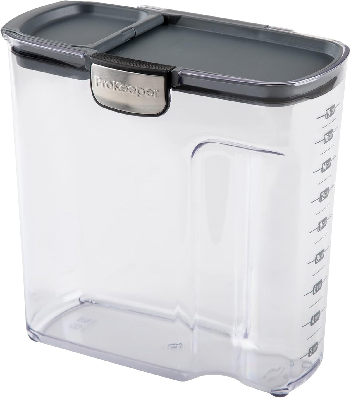 Progressive International ProKeeper+ Clear Plastic Airtight Food Baker's Kitchen Storage Organization Container Canister Set with Magnetic Accessories, 2- Piece Set (Cereal 4.5-Quart)