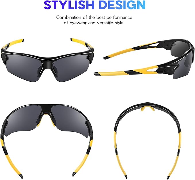 BEACOOL Polarized Sports Sunglasses for Men Women Youth Baseball Fishing Cycling Running Golf Motorcycle Tac Glasses UV400