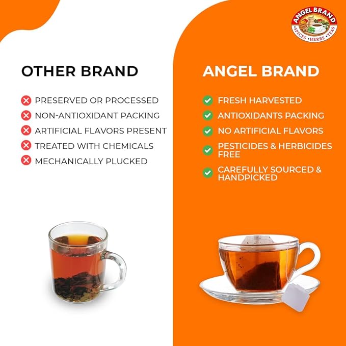 Angel Brand Bissy Tea Bags – 25 Tea Bags of Jamaican Kola Nut Herbal Tea for Energy and Vitality.
