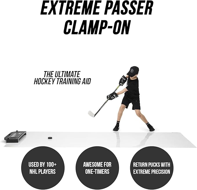 Better Hockey Extreme Passer Puck Rebounder - Clamp-On Pro Professional Quality Sports Training Aid for Passing, Shooting and One Timers - 30 Inch Size