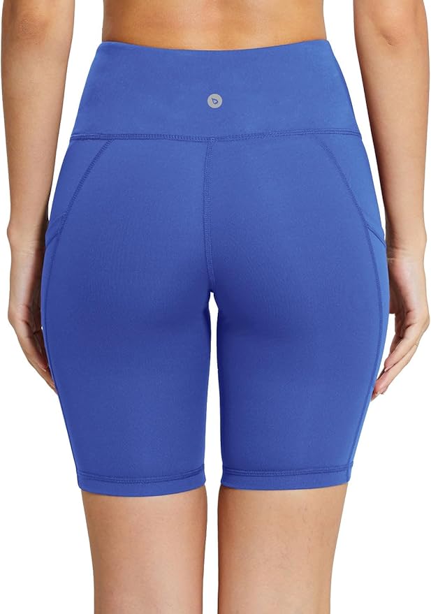 baleaf Women's 8"/ 5"/ 3" Biker Shorts High Waist Yoga Workout Gym Running Volleyball Spandex Shorts with Pockets