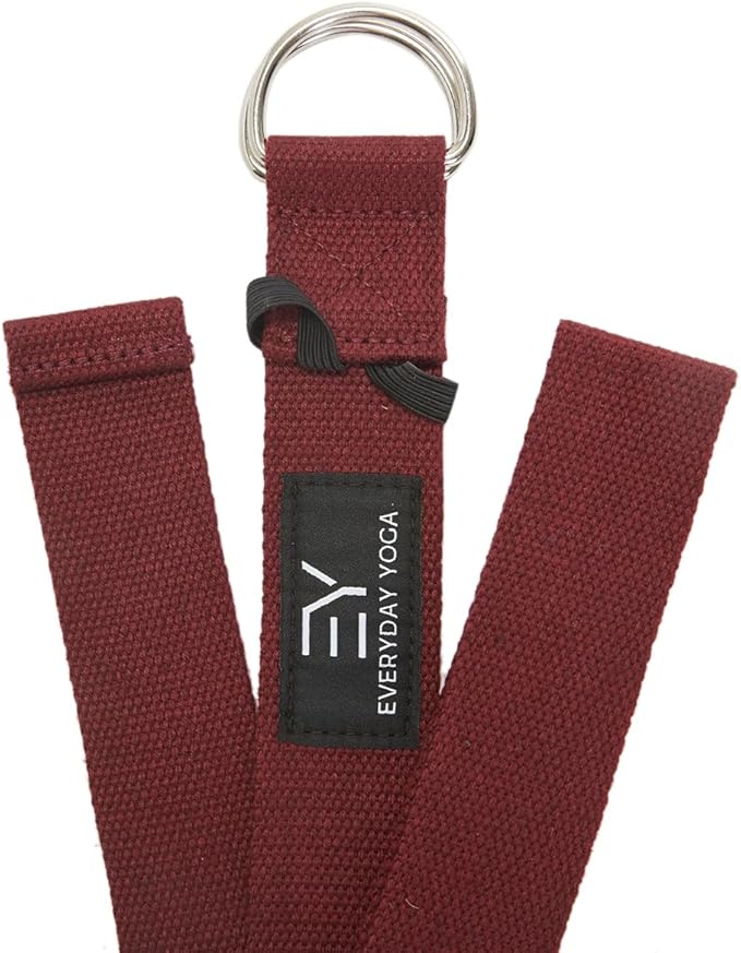 Everyday Yoga Super Strong Strap with Metal D-ring Buckle - Improve Flexibility, Stretching, and Physical Therapy Fitness.