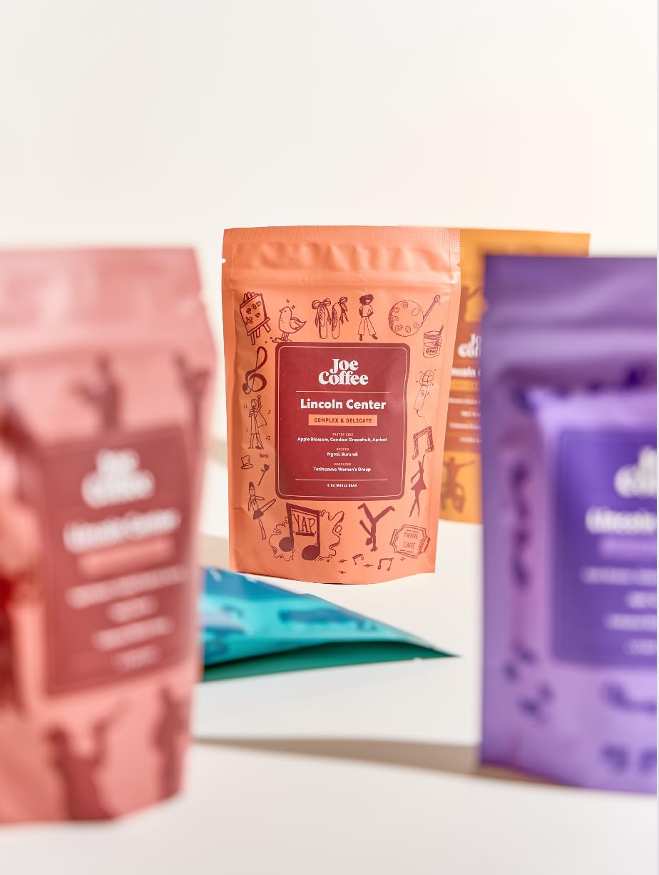 Joe Coffee Company x Lincoln Center - 6 oz Bag Whole Bean Coffee Bundle of 5| Women-Produced, NYC Roaster, Rainforest Alliance Certified, Kosher, Climate-Friendly, Specialty Grade