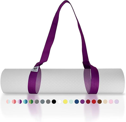 Tumaz Yoga Mat Strap [MAT NOT Included] (2 Sizes) with Extra Thick & Comfy Delicate Texture, Adjustable Yoga Mat Carrier