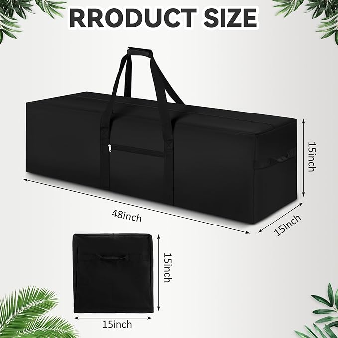 48 x 15 x 15 Inch, 176 L Extra Large Duffle Bag Camping Tent Storage Duffle Sports Equipment Bag Heavy Duty and Waterproof for Travel Camping Tent Pole Hammock Tripod Fishing Luggage Moving