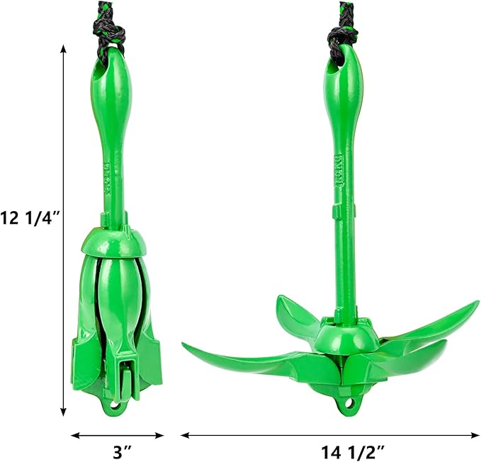 Boat Anchor 3.5 lb Folding Anchor, Grapnel Anchor Kit for Kayaks, Canoes, Paddle Boards