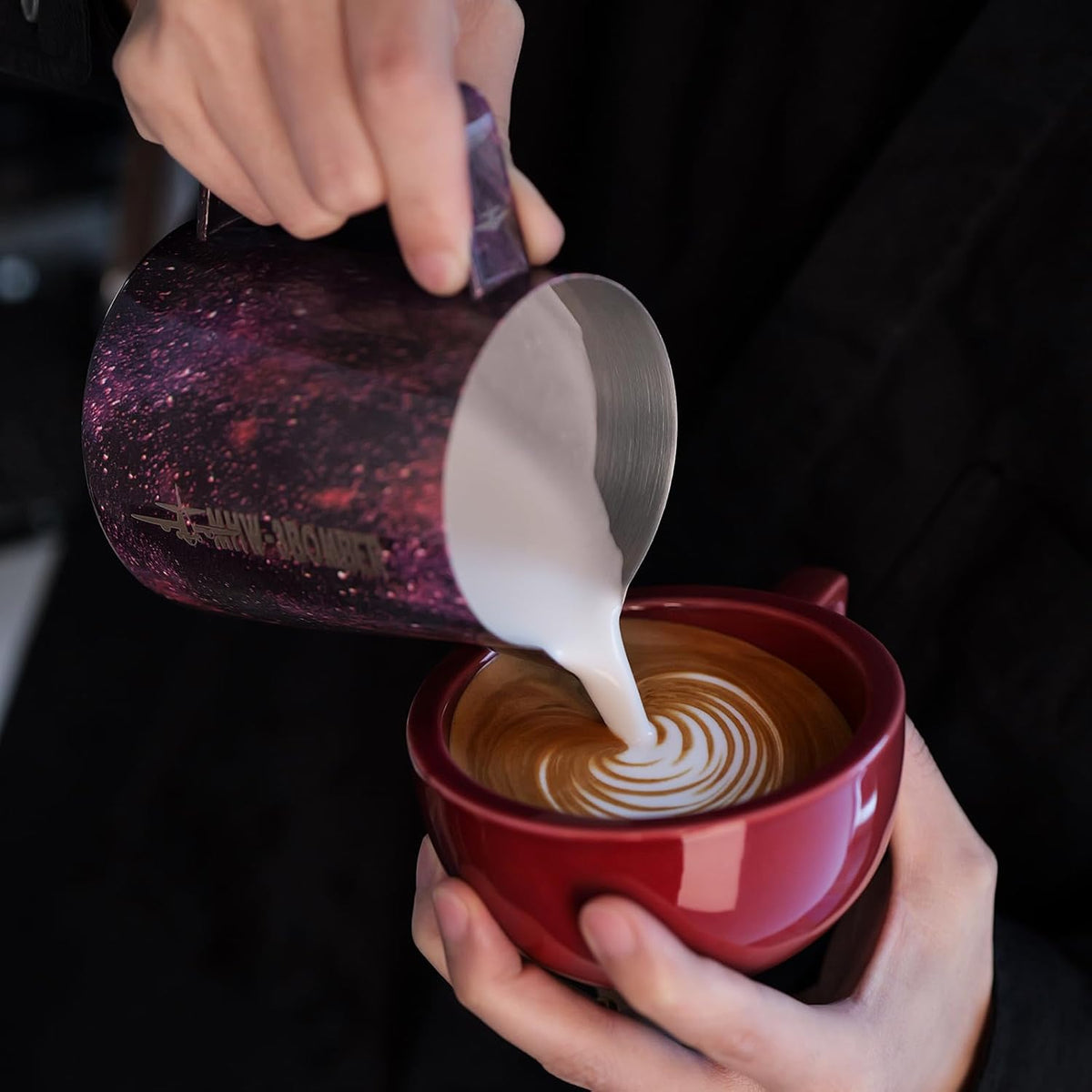 MHW-3BOMBER Espresso Steaming Pitcher Milk Frothing Pitcher Stainless Steel Milk Coffee Cappuccino Latte Art Barista Cup (5.0 Purple, 20 Ounces) P5008S