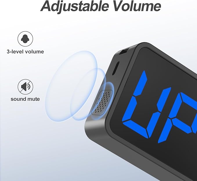 ANJANK Small Portable Gym Timer Clock, Strong Magnet, Workout Interval Timer with Powerful Battery, Stopwatch, Remote Control, Adjustable Brightness, Fitness Digital Timer for Home/Garage/Boxing